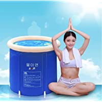 Plegable bañera de barril del baño de tina de baño de adultos inflable- bañera cubo de plástico grueso. ( Tamaño : M )